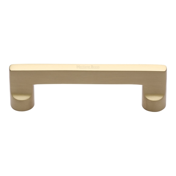 C0345 96-SB • 096 x 115 x 35mm • Satin Brass • Heritage Brass Trident Cabinet Pull Handle